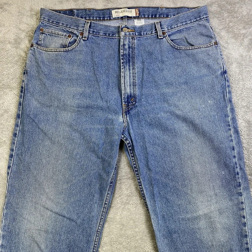 Levis 550 Jeans Men 42x36 Blue Relaxed Fit Tapered 100% Cotton Distressed y2k